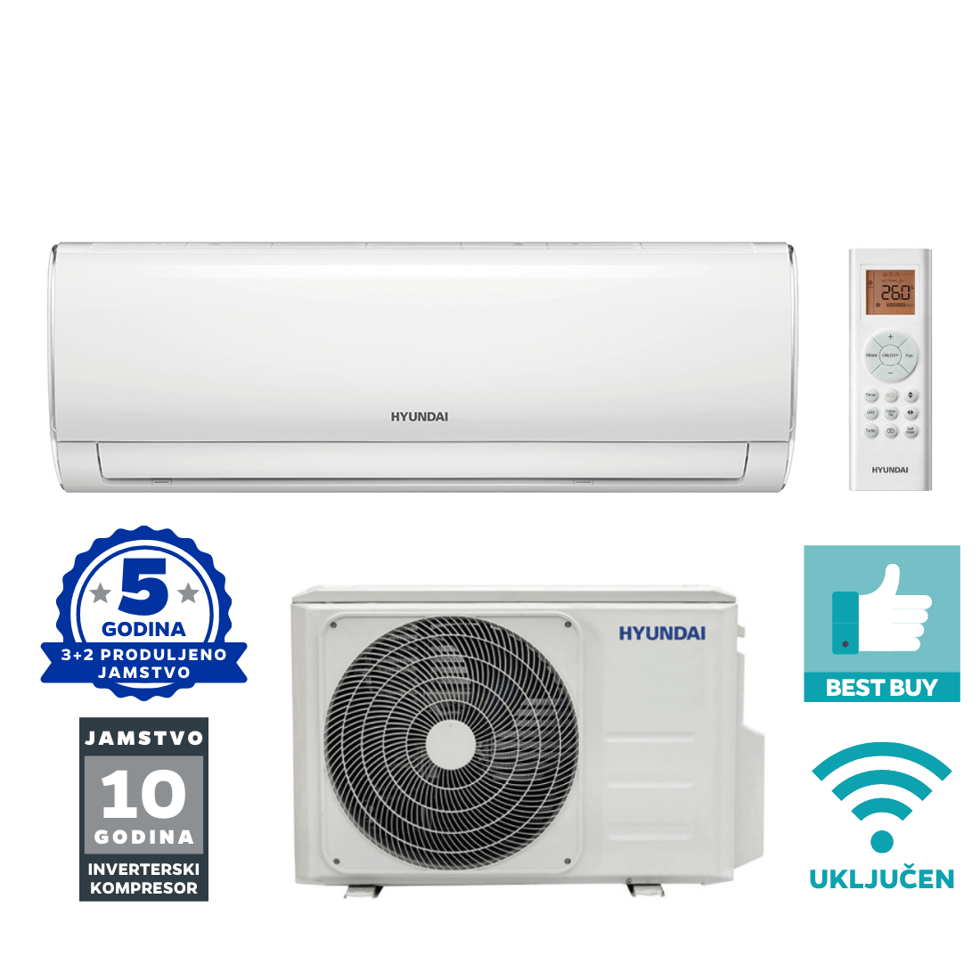 HYUNDAI klima uređaj Performance Inverter Plus HRH - 12BMV/HRO - 12BMV - e - Klima.hr