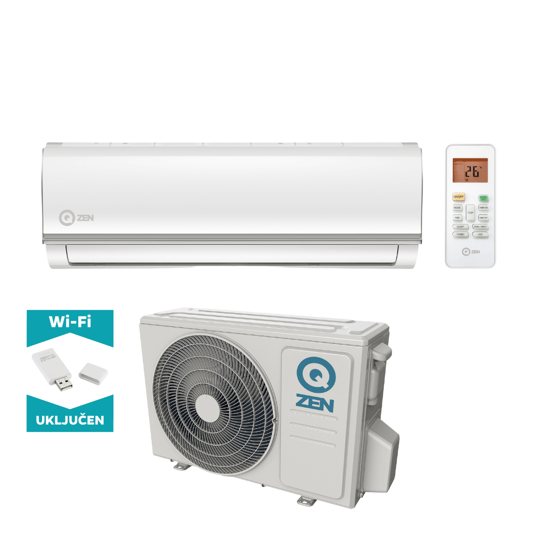 QZEN klima uređaj Start Inverter Plus ZE-24WSE/ZE-24OSE+WIFI